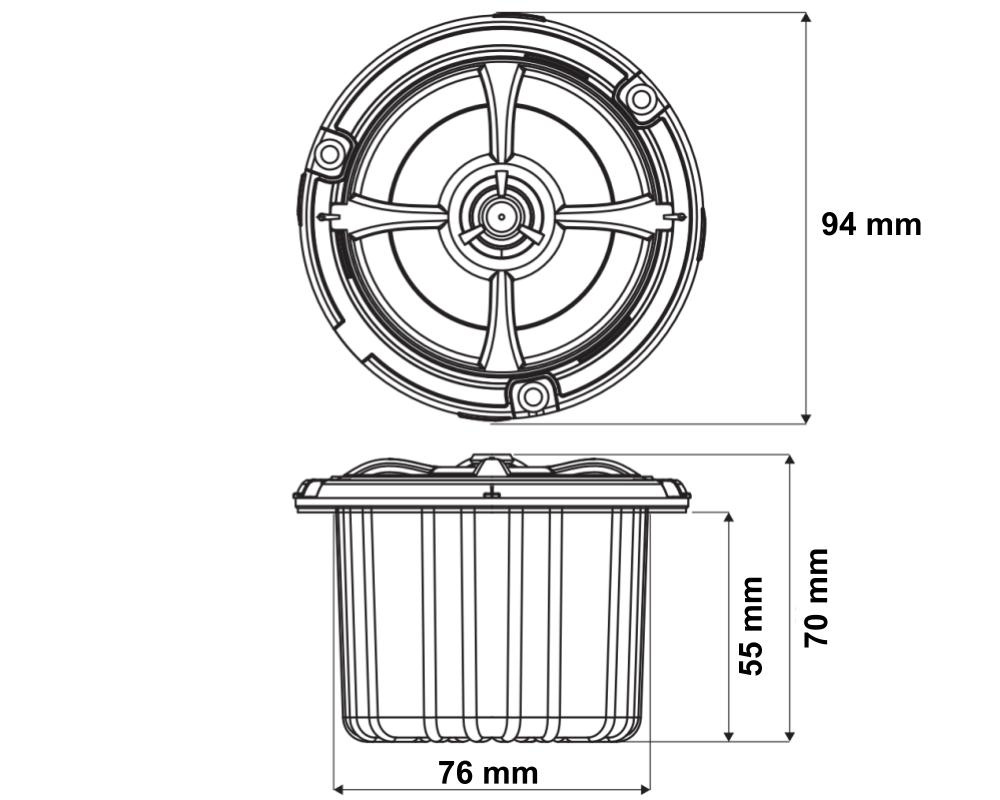 Aquatic AV Gitter silber für 3 Lautsprecher - AQ-SPG3.0