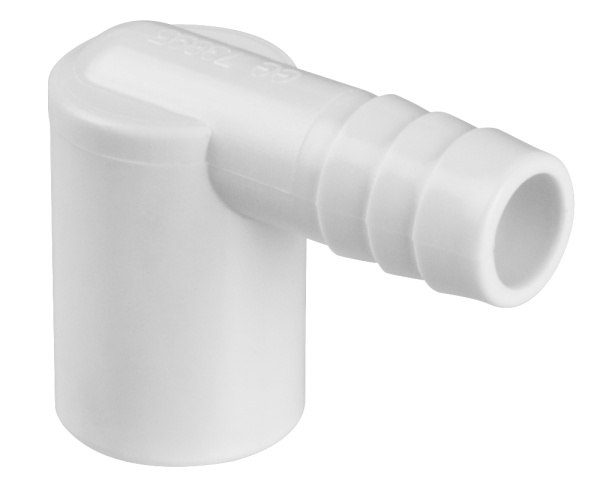 Ell adapter 1/2" M to 1/2" ribbed barb - Click to enlarge