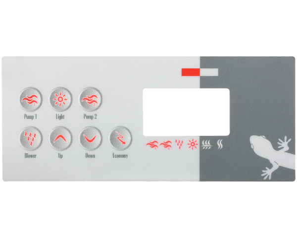Gecko TSC-8 7-button keypad overlay - Click to enlarge