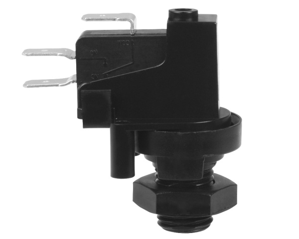 Lefoo SPDT latching air switch 22 AMP, center spout - Click to enlarge