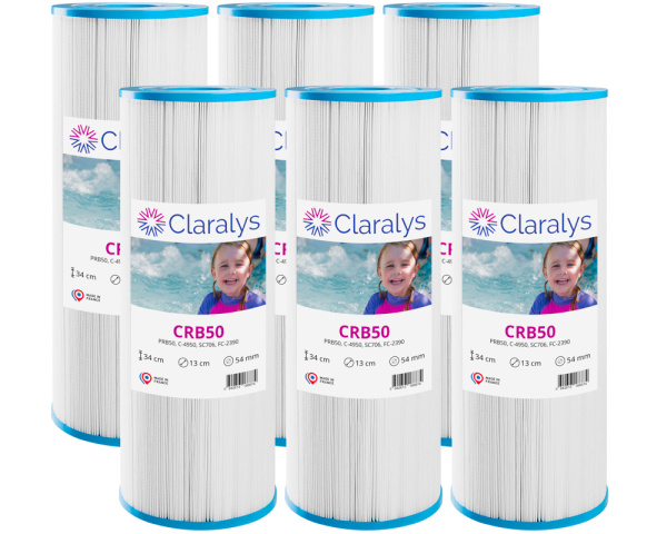 Carton de 6 filtres Claralys CRB50 - Cliquez pour agrandir