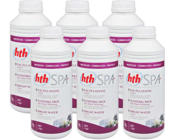 Paquete de 6 Agua Resplandeciente 3 en 1 HTH - Haga clic para ampliar