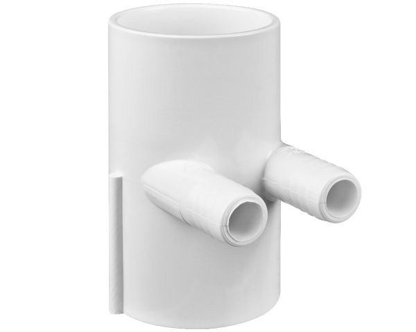 2" F/F manifold, 2 ports 3/4" M+ ribbed - Click to enlarge