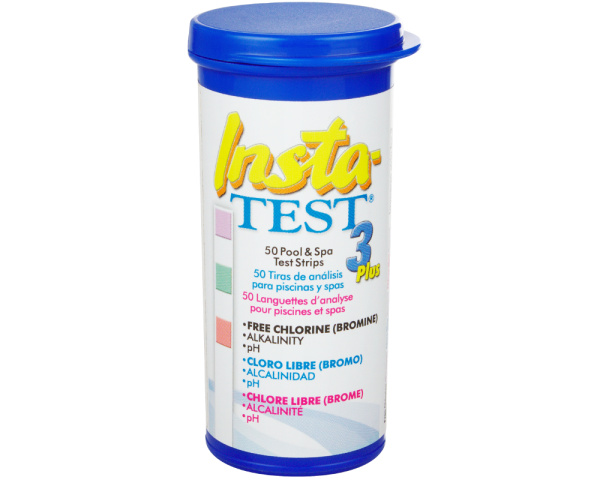 InstaTest test strips (free chlorine or bromine, pH, alkalinity) - Click to enlarge