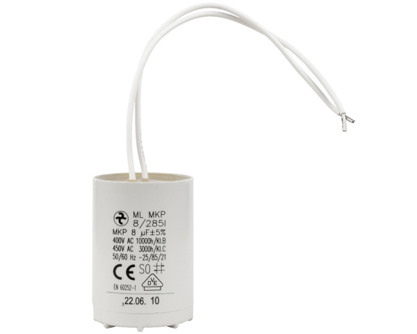 Condensateur 8F  fils - Cliquez pour agrandir