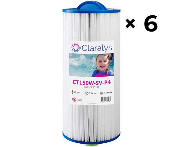 Carton de 6 filtres Claralys CTL50W-SV-P4 - Cliquez pour agrandir